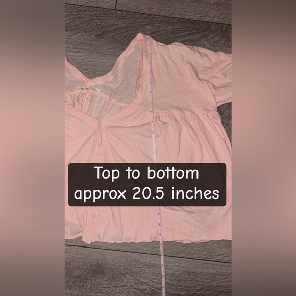We The Free Women’s Size Large Pink Button Up Oversized Crop Blouse Flowy Sheer - Picture 4 of 6